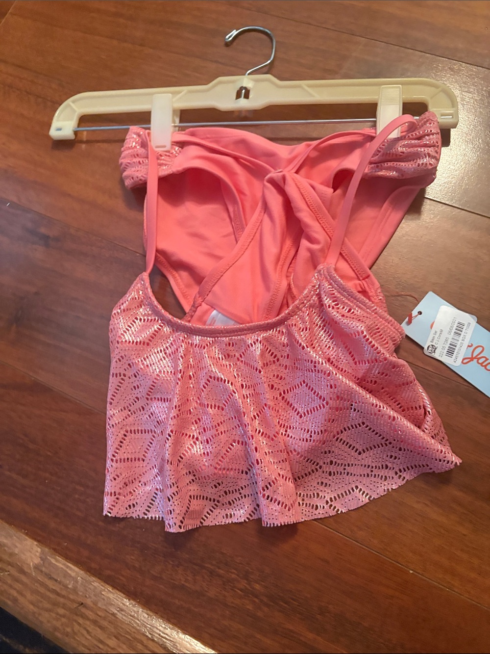 Cat & Jack Pink Girls Swim Tankini Top 7/8